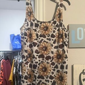 Sunflower/Leopard tank